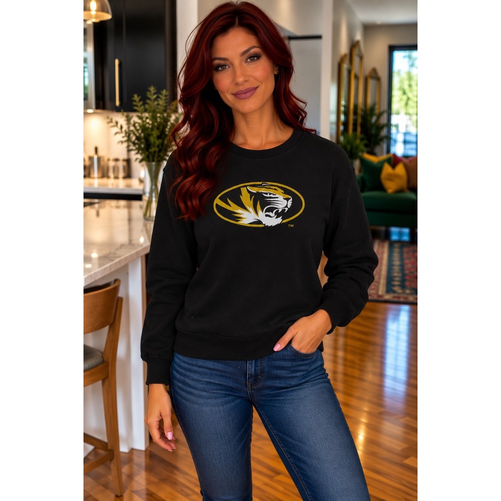 Colosseum Missouri Tigers Mizzou Crewneck Sweatshirt Black Mens S Womens M Prep